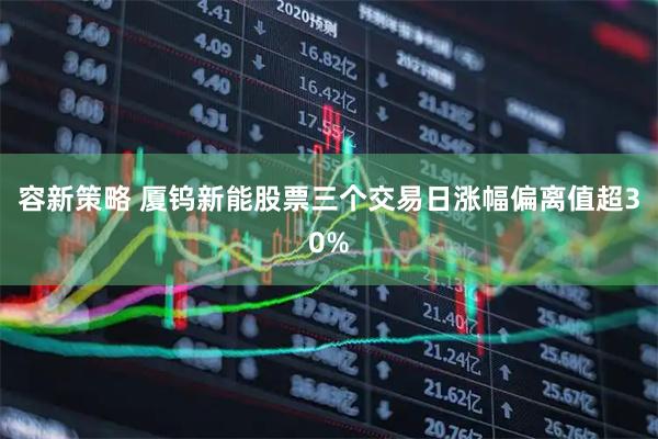 容新策略 厦钨新能股票三个交易日涨幅偏离值超30%
