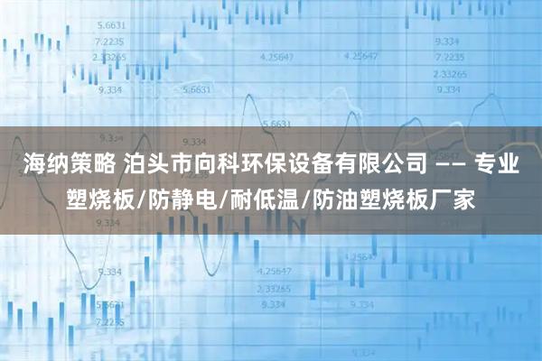 海纳策略 泊头市向科环保设备有限公司 —— 专业塑烧板/防静电/耐低温/防油塑烧板厂家